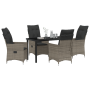 Juego de Comedor de Jardín de 5 Piezas con Cojines Gris Poliratán de , Sillas de jardín - Ref: Foro24-3379550, Precio: 553,70...