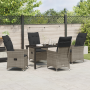 Juego de Comedor de Jardín de 5 Piezas con Cojines Gris Poliratán de , Sillas de jardín - Ref: Foro24-3379550, Precio: 553,70...