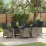 Set de Comedor de Jardín de 7 Piezas con Cojines gris Poliratán de , Sillas de jardín - Ref: Foro24-3379553, Precio: 807,46 €...