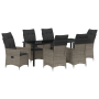 Set de Comedor de Jardín de 7 Piezas con Cojines gris Poliratán de , Sillas de jardín - Ref: Foro24-3379553, Precio: 807,46 €...