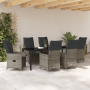 Set de Comedor de Jardín de 7 Piezas con Cojines gris Poliratán de , Sillas de jardín - Ref: Foro24-3379553, Precio: 807,46 €...