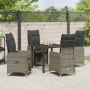 Set de Comedor de Jardín de 5 Piezas con Cojines Poliratán Gris de , Sillas de jardín - Ref: Foro24-3379647, Precio: 542,16 €...