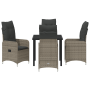 Set de Comedor de Jardín de 5 Piezas con Cojines Poliratán Gris de , Sillas de jardín - Ref: Foro24-3379647, Precio: 542,16 €...