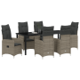 Conjunto de comedor de jardín de 7 piezas con cojines gris ratán PE de , Sillas de jardín - Ref: Foro24-3379651, Precio: 824,...