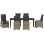 Conjunto de comedor de jardín de 7 piezas con cojines gris ratán PE de , Sillas de jardín - Ref: Foro24-3379651, Precio: 824,...