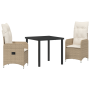 Conjunto de Comedor de Jardín de 3 Piezas con Cojines Beige de , Sillas de jardín - Ref: Foro24-3379653, Precio: 345,04 €, De...