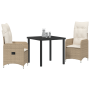 Conjunto de Comedor de Jardín de 3 Piezas con Cojines Beige de , Sillas de jardín - Ref: Foro24-3379653, Precio: 345,04 €, De...