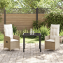 Conjunto de Comedor de Jardín de 3 Piezas con Cojines Beige de , Sillas de jardín - Ref: Foro24-3379653, Precio: 345,04 €, De...