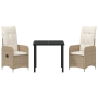 Conjunto de Comedor de Jardín de 3 Piezas con Cojines Beige de , Sillas de jardín - Ref: Foro24-3379653, Precio: 345,04 €, De...