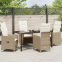 Set de Comedor de Jardín de 5 Piezas con Cojines Beige de Poliratán de , Sillas de jardín - Ref: Foro24-3379656, Precio: 639,...