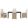 Set de Comedor de Jardín de 5 Piezas con Cojines Beige de Poliratán de , Sillas de jardín - Ref: Foro24-3379656, Precio: 639,...