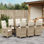 Set de Comedor de Jardín de 9 Piezas con Cojines Beige Poliratán | Foro24.es | Tu tienda online para hogar, jardín y más Foro24.es