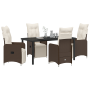 Set de Comedor de Jardín de 5 Piezas Marrón con Cojines en Poliratán de , Sillas de jardín - Ref: Foro24-3379670, Precio: 619...