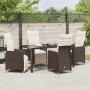Set de Comedor de Jardín de 5 Piezas Marrón con Cojines en Poliratán de , Sillas de jardín - Ref: Foro24-3379670, Precio: 619...