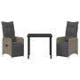 Juego de comedor de jardín de 3 piezas con cojines Poliratán gris de , Sillas de jardín - Ref: Foro24-3379674, Precio: 380,80...