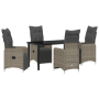 Juego de Comedor de Jardín de 5 Piezas con Cojines Rattan PE Gris de , Sillas de jardín - Ref: Foro24-3379676, Precio: 705,94 €