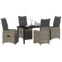 Juego de Comedor de Jardín de 5 Piezas con Cojines Rattan PE Gris de , Sillas de jardín - Ref: Foro24-3379676, Precio: 705,94 €