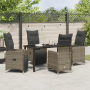 Juego de Comedor de Jardín de 5 Piezas con Cojines Rattan PE Gris de , Sillas de jardín - Ref: Foro24-3379676, Precio: 705,94 €
