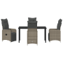 Juego de Comedor de Jardín de 5 Piezas con Cojines Rattan PE Gris de , Sillas de jardín - Ref: Foro24-3379676, Precio: 705,94 €