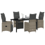 Set de comedor de jardín de 5 piezas con cojines gris polirratán | Foro24.es | Tu tienda online para hogar, jardín y más Foro24.es