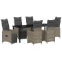 Set de Comedor para Jardín de 7 Piezas con Cojines Poliratán