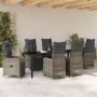 Set de Comedor para Jardín de 7 Piezas con Cojines Poliratán