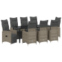Conjunto de comedor de jardín de 9 piezas con cojines de poliratán gris de , Sillas de jardín - Ref: Foro24-3379680, Precio: ...