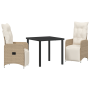 Set de Comedor de Jardín de 3 Piezas con Cojines Beige Poliratán de , Sillas de jardín - Ref: Foro24-3379681, Precio: 362,87 ...