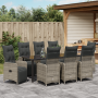 Conjunto de comedor de jardín de 9 piezas con cojines de poliratán gris de , Sillas de jardín - Ref: Foro24-3379680, Precio: ...
