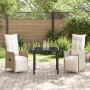 Set de Comedor de Jardín de 3 Piezas con Cojines Beige Poliratán de , Sillas de jardín - Ref: Foro24-3379681, Precio: 362,87 ...