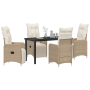 Conjunto de Comedor de Jardín de 5 Piezas con Cojines Beiges de Poliratán de , Sillas de jardín - Ref: Foro24-3379683, Precio...