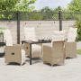 Conjunto de Comedor de Jardín de 5 Piezas con Cojines Beiges de Poliratán de , Sillas de jardín - Ref: Foro24-3379683, Precio...