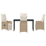 Conjunto de Comedor de Jardín de 5 Piezas con Cojines Beiges de Poliratán de , Sillas de jardín - Ref: Foro24-3379683, Precio...