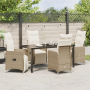 Juego de comedor de jardín de 5 piezas con cojines beige de poliratán de , Sillas de jardín - Ref: Foro24-3379684, Precio: 67...