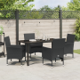 Conjunto de Comedor de Jardín de 5 Piezas con Cojines de Poliratán Negros de , Sillas de jardín - Ref: Foro24-3379774, Precio...