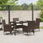 Juego de Comedor de Jardín de 5 Piezas con Cojines de Ratán Sintético Marrón de , Sillas de jardín - Ref: Foro24-3379781, Pre...