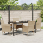 Conjunto de Comedor de Jardín de 5 Piezas con Cojines Beige de Ratán Sintético de , Sillas de jardín - Ref: Foro24-3379796, P...