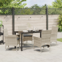 Juego de Comedor de Jardín de 5 Piezas con Cojines Gris Claro de Ratán Sintético de , Sillas de jardín - Ref: Foro24-3379809,...