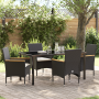 Conjunto de Comedor de Jardín de 5 Piezas con Cojines Ratán Poliéster Negro de , Sillas de jardín - Ref: Foro24-3379845, Prec...