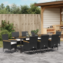 Juego de Comedor de Jardín de 9 Piezas con Cojines Rattan Poliéster Negro de , Sillas de jardín - Ref: Foro24-3379848, Precio...