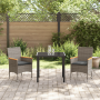 Conjunto de Comedor de Jardín de 3 Piezas con Cojines Ratán Sintético Gris de , Sillas de jardín - Ref: Foro24-3379849, Preci...