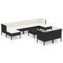 Gartenmöbel-Set 10-teilig und schwarze synthetische Rattankissen von vidaXL, Gartensets - Ref: Foro24-3094576, Preis: 882,99 ...