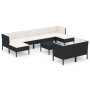 Gartenmöbel-Set 10-teilig und schwarze synthetische Rattankissen von vidaXL, Gartensets - Ref: Foro24-3094576, Preis: 881,73 ...