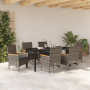 Conjunto de Comedor de Jardín de 7 Piezas con Cojines Rattan Poliéster Gris de , Sillas de jardín - Ref: Foro24-3379853, Prec...
