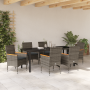 Juego de Comedor de Jardín de 7 Piezas con Cojines Ratan Poliéster Gris de , Sillas de jardín - Ref: Foro24-3379854, Precio: ...