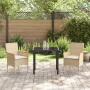 Juego de Comedor de Jardín de 3 Piezas con Cojines Beige Poliratán de , Sillas de jardín - Ref: Foro24-3379856, Precio: 232,5...