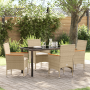 Conjunto de Comedor de Jardín de 5 Piezas con Cojines Beige de , Sillas de jardín - Ref: Foro24-3379858, Precio: 400,62 €, De...