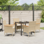 Juego de Comedor de Jardín de 5 Piezas con Cojines Ratán Sintético Beige de , Sillas de jardín - Ref: Foro24-3379857, Precio:...