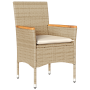 Conjunto de Comedor de Jardín de 7 Piezas con Cojines de Poliratán Beige de , Sillas de jardín - Ref: Foro24-3379860, Precio:...