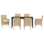 Conjunto de Comedor de Jardín de 7 Piezas con Cojines de Poliratán Beige de , Sillas de jardín - Ref: Foro24-3379860, Precio:...